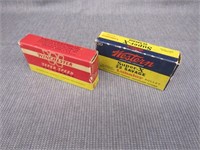 x2 vintage boxes of 22 savage ammo 40rds total.