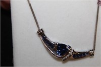 10kt Diamond & Sapphire Necklace