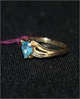 10kt blue Topaz & Diamond Ring