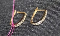 Pair 14kt gold Diamond Earrings