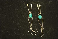 Sterling Earrings with lt blue stone