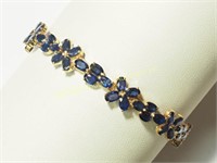 14K YELLOW GOLD AND BLUE SAPPHIRE BRACELET