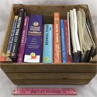 Collection of Books & Magazines in Wooden Box