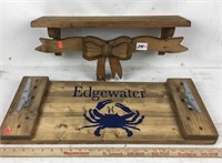 Edgewater Wood Tray & Wooden Shelf