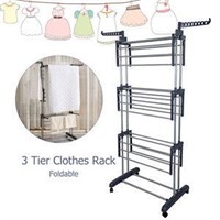 Foldable 3 Tiers Clothes Airer Indoor Laundry