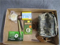 black powder kit, pouch and 20 .50cal maxi balls