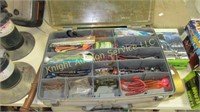 TACKLE BOX FULL OF SOFT PLASTICS AND SPINNER BAITS