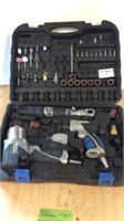 MASTERCRAFT AIR TOOL SET WITH ATTACHMENTS IN CASE