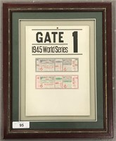 1945 Chicago Cubs WS Gate Sign & Ticket Proofs