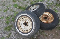 3 Used Tires And Rims - Tires Cracked