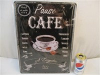 Affiche de metal 'Pause Café'