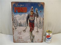 Affiche de metal 'Le ski de fond'