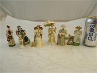 Collection de 6 poupées Avon en ceramique