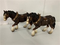 PAIR OF LEONARDO DRAUGHT HORSE STATUES