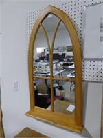 PINE CATHEDRAL STYLE WALL MIRROR