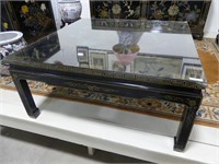 ORIENTAL 36" BLACK LACQUER COFFEE TABLE