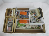 TRAY: QTY CANADIAN & AMERICAN  STAMPS