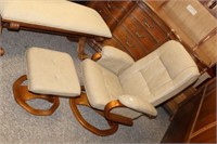 2pc Leather Recliner & Ottoman
