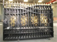 SET OF TWO 116" WIDE WROUGHT IRON DRIVEWAY GATES