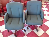 Matching Pair of Rolling Office Chairs
