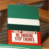 LARGE SINCLAIR SIGN 2' X 7 WITH A NO SMOKING