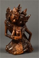 Carved Wood Tibetan Figurine