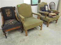 Four Chairs: Victorian Slipper Chair, Needlepoint