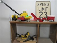 Five Metal Toys: Tonka, Nylint, & Speed Limit Sign