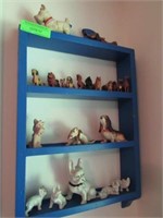 Blue Shelf with Twenty-Three Miniature Dogs