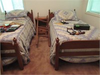 Pair Early American Twin Beds - Bunk Beds