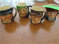 Four Royal Doulton Miniature Toby Mugs