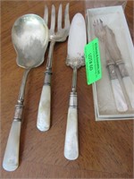 Five Pcs. Sterling & Mother of Pearl Flatware