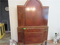 Rocco Revival Style Cabinet: Arched Top, Mother of