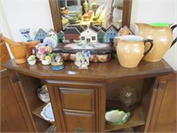 Fifteen Table Articles: Luster Pitcher, Vase, Owl,