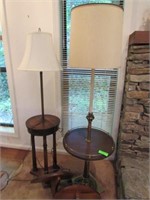 Two Table Style Floor Lamps & Pair of Wall Shelves