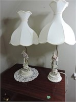 Pair of Victorian Lamps, 28" T