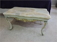 Marble Top Accent Table, 30.5" x 17" x 17"