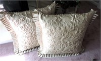 Pair of Large Decorator Pillows, 28" x 28"