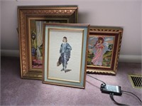 3 Needlepoint Framed Pictures