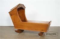 Antique Hand Made Wood Cradle