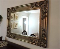Bevelled Glass, Ornate Framed Mirror, 48" x 36"