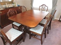 Duncan Fife Style Dining Room Table, 6 Chairs