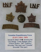 1914-1915 UNIFORM BADGE SET FOR GENERAL