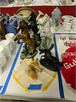 Group Of Horse Figures Whiskey Decanters Etc