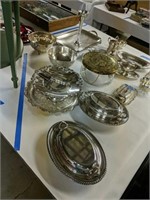 Large Lots Of Silver Plated Serving Pieces Etc