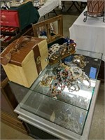 Costume Jewelry And Jewelry Box As Shown
