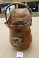 Copper Ash Bucket 19" Tall