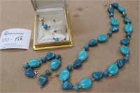 Turquoise Necklace, Bracelet & Earrings Set