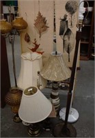 Group of lamps & window shades