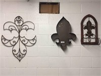 3- pieces wall hanging metal decor